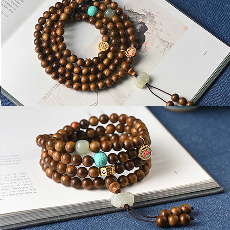 Pulsera Calma de Protección de Palosanto Tibetano Mala