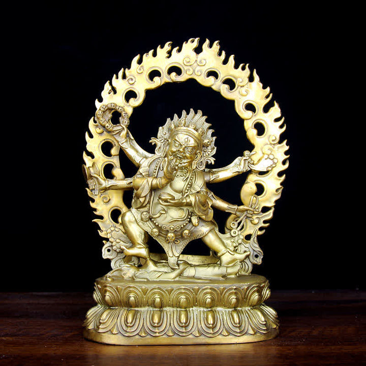 Estatuilla de Bodhisattva Mahakala del Tíbet, decoración de estatua de cobre de compasión
