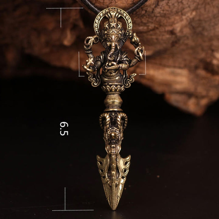 Colgante tibetano Ganesh Ganpati elefante dios de la riqueza Dorje Vajra poder espiritual - image 18