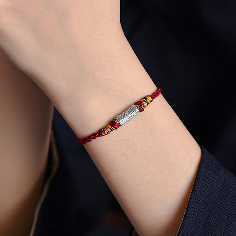 Pulsera tobillera de plata de ley 925 hecha a mano con Buddha Stones, todo va bien, diseño de protección y resistencia