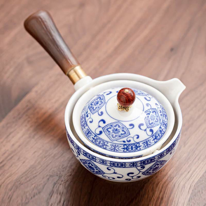 Juego de té chino Gongfu con Buddha Stones , tetera de cerámica, bolsa de regalo portátil