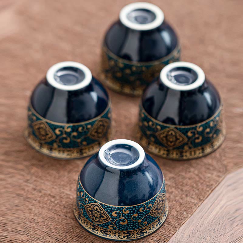 Juego de té chino Gongfu con Buddha Stones , tetera de cerámica, bolsa de regalo portátil
