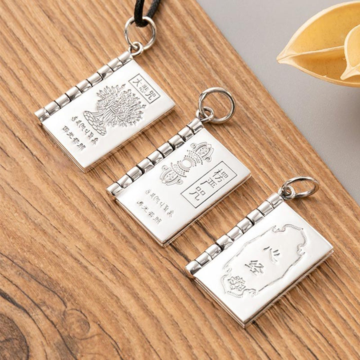 Colgante de plata de ley 990 con forma de corazón, Sutra, gran compasión, Shurangama, Mantra, loto, Vajra, paz - image 12