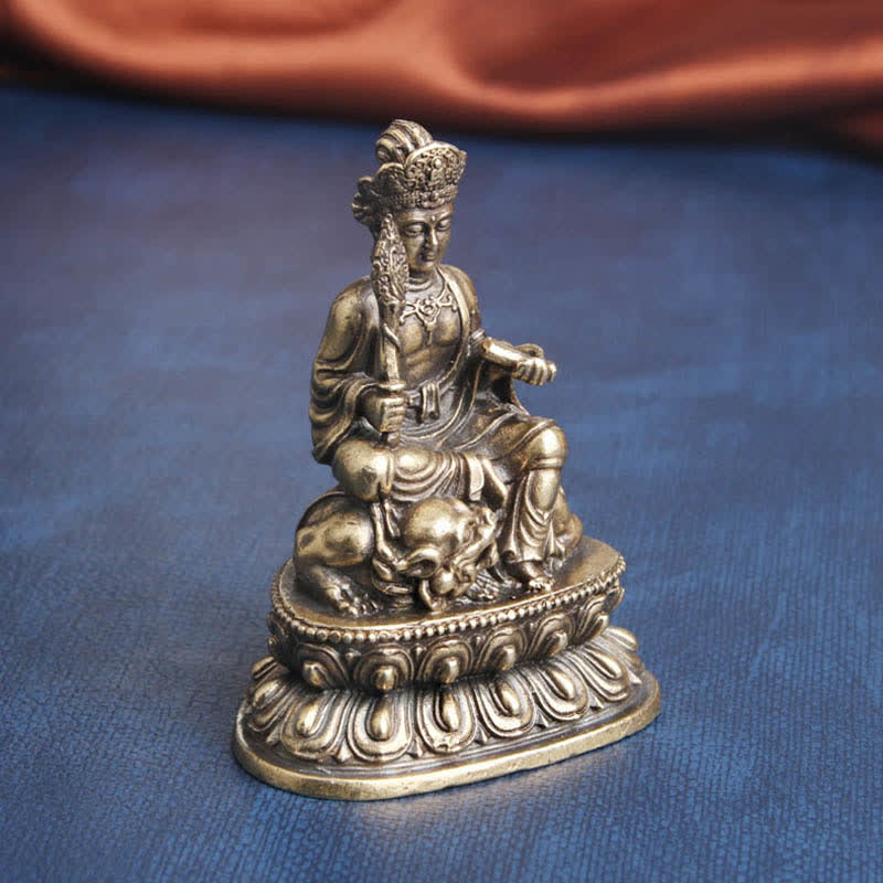 Decoración de estatua de cobre Manjusri Bodhisattva Serenity