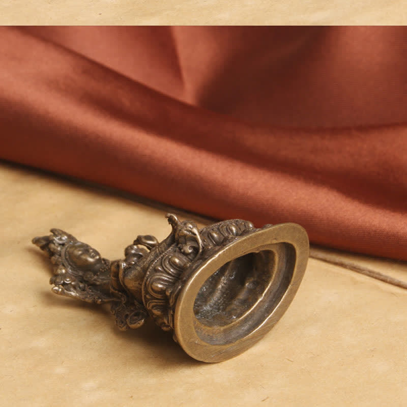 Bodhisattva Tara Verde Calma Esperanza Estatua Decoración de Cobre