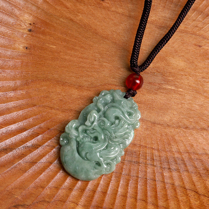 Colgante de collar de prosperidad del zodíaco chino con Buddha Stones de jade natural 12 - image 3