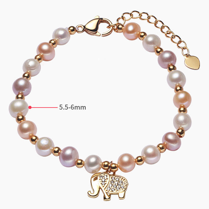 Pulsera de sinceridad con dije de circonita y elefante chapado en oro de 18 quilates con Buddha Stones