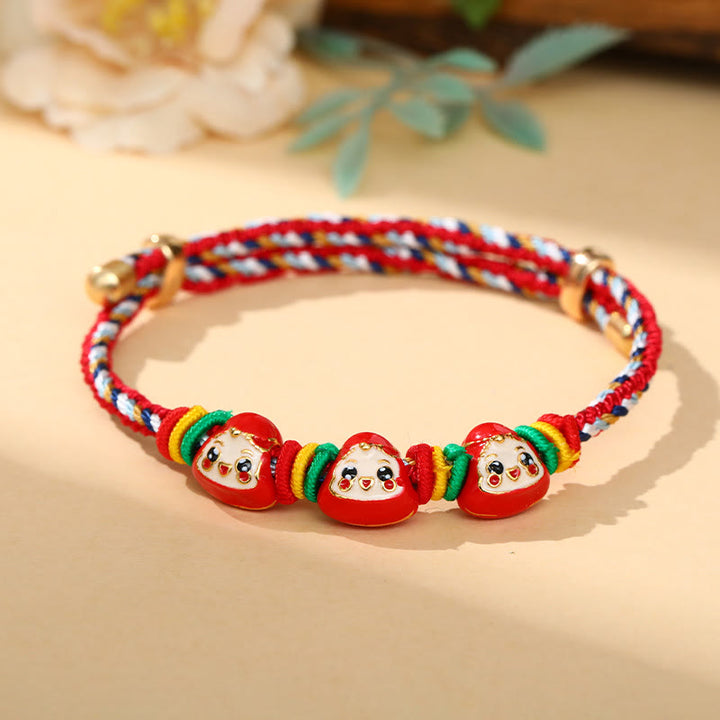 Pulsera hecha a mano para niños y adultos con diseño de Zongzi de cuerda colorida con Buddha Stones