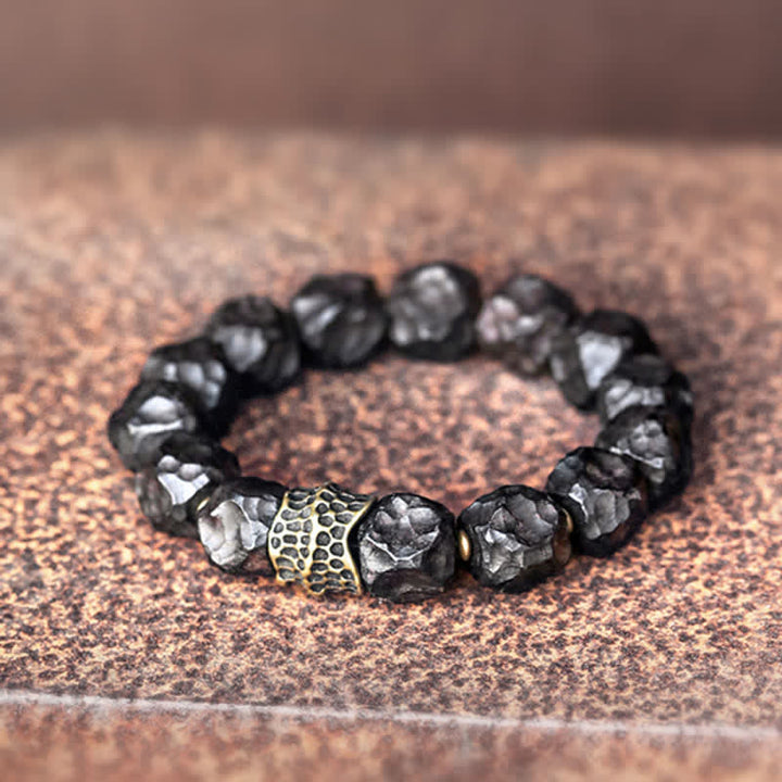 Pulsera de pareja de equilibrio de paz de cobre y madera de ébano