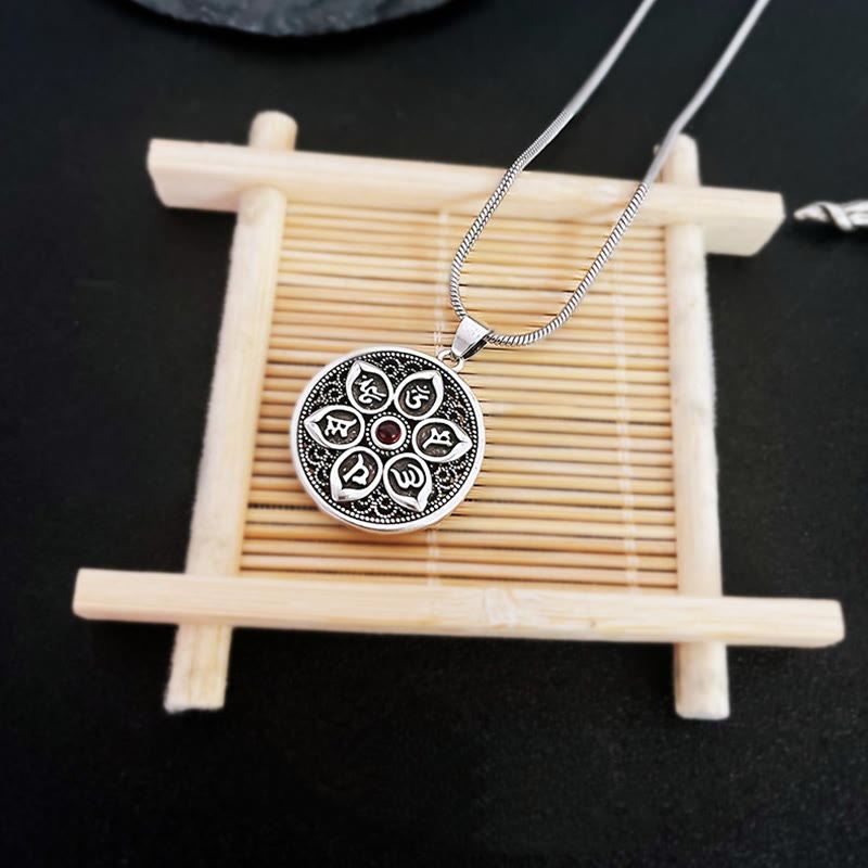 Collar con colgante de pureza de Om Mani Padme Hum tibetano con Buddha Stones - image 6