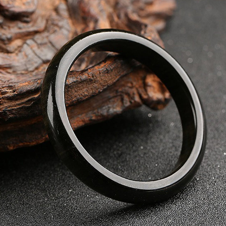 Brazalete de protección de obsidiana con brillo dorado y Buddha Stones