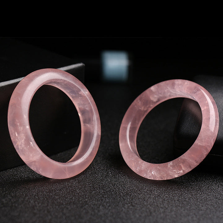 Brazalete de pulsera de cuarzo rosa natural con Buddha Stones