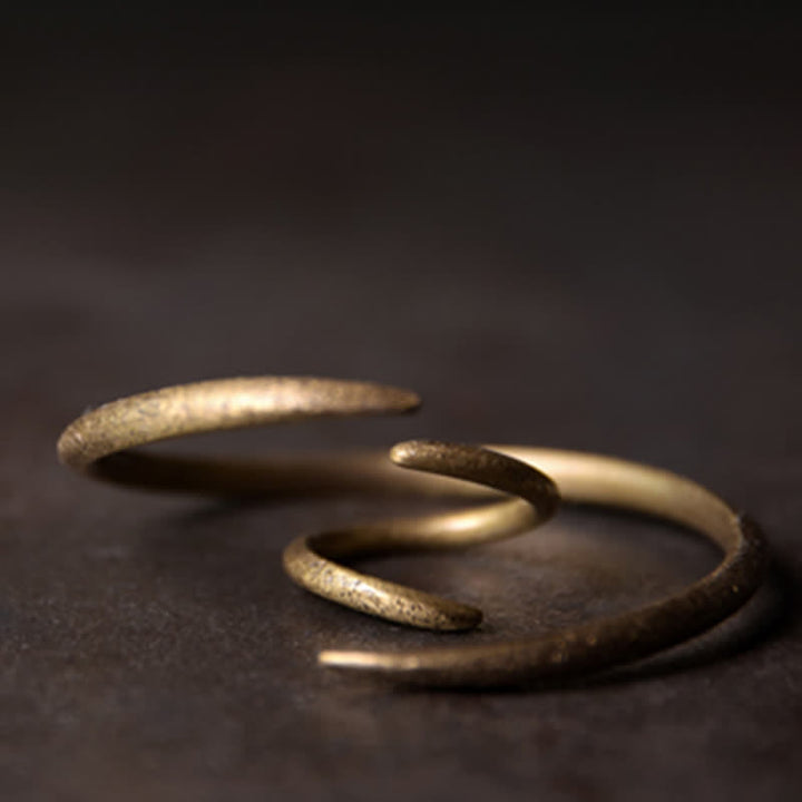 Brazalete ajustable de cobre con diseño simple de Buddha Stones