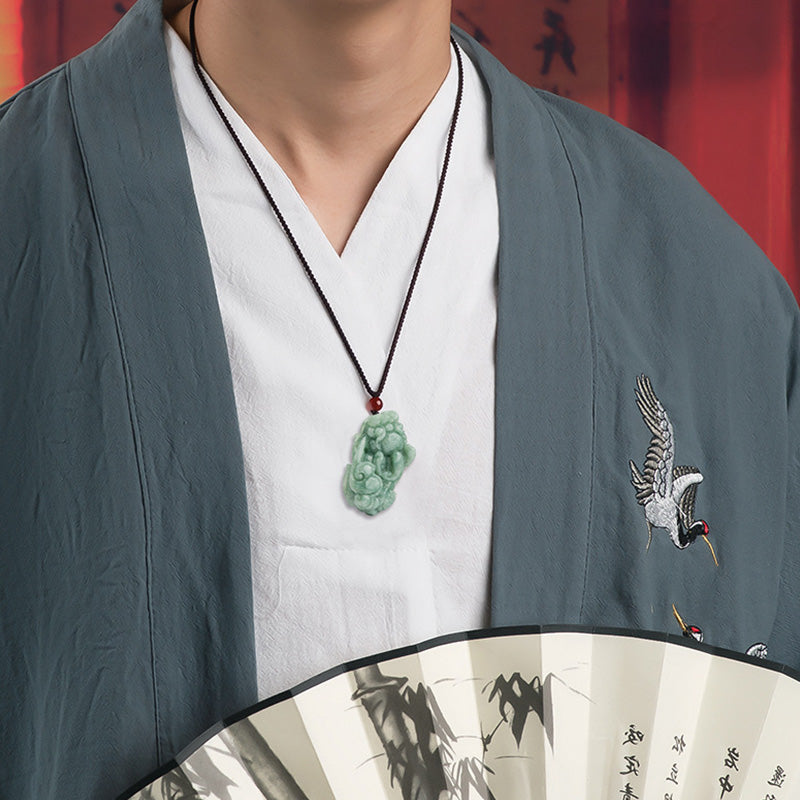 Buddha Stones Jade PiXiu Riqueza Suerte Collar Colgante - image 4