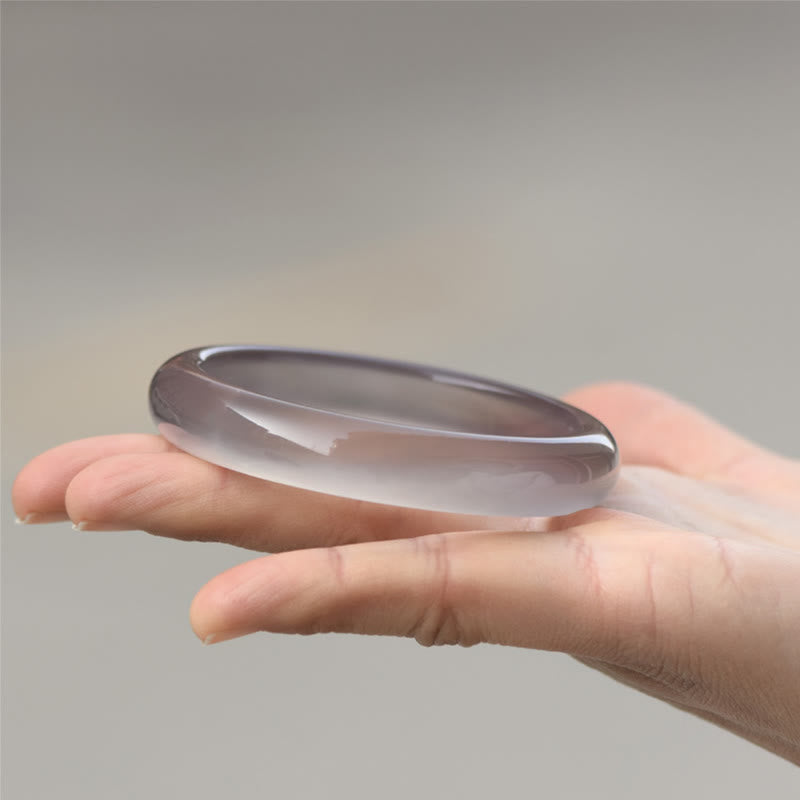 Brazalete Armonía de Calcedonia Gris Natural con Buddha Stones - 62-63 mm - image 2