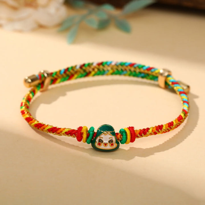 Pulsera hecha a mano para niños y adultos con diseño de Zongzi de cuerda colorida con Buddha Stones