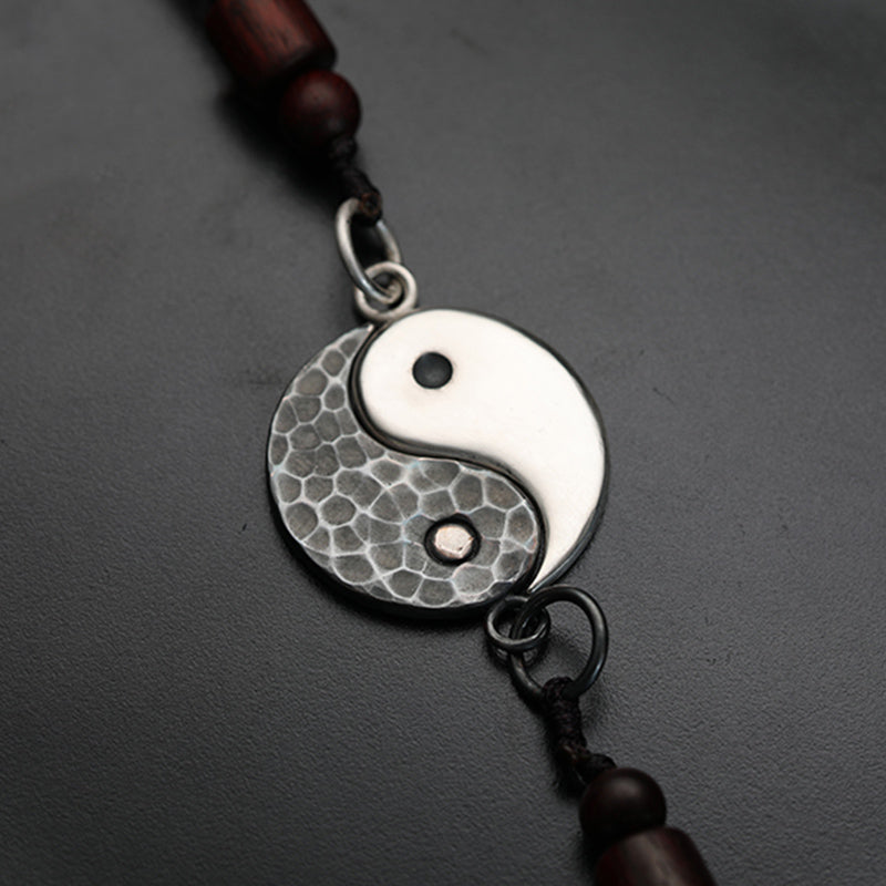 Collar con colgante de armonía Yin Yang de plata de ley 990 con Buddha Stones - image 2