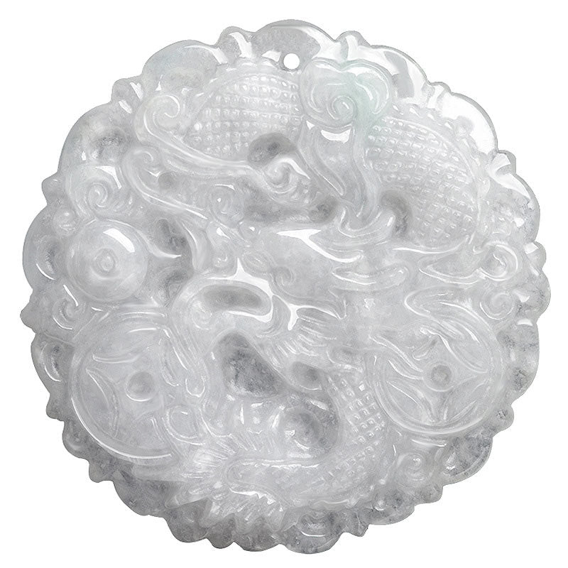 Collar de protección de dragón de jade blanco con Buddha Stones, colgante de cadena - image 8