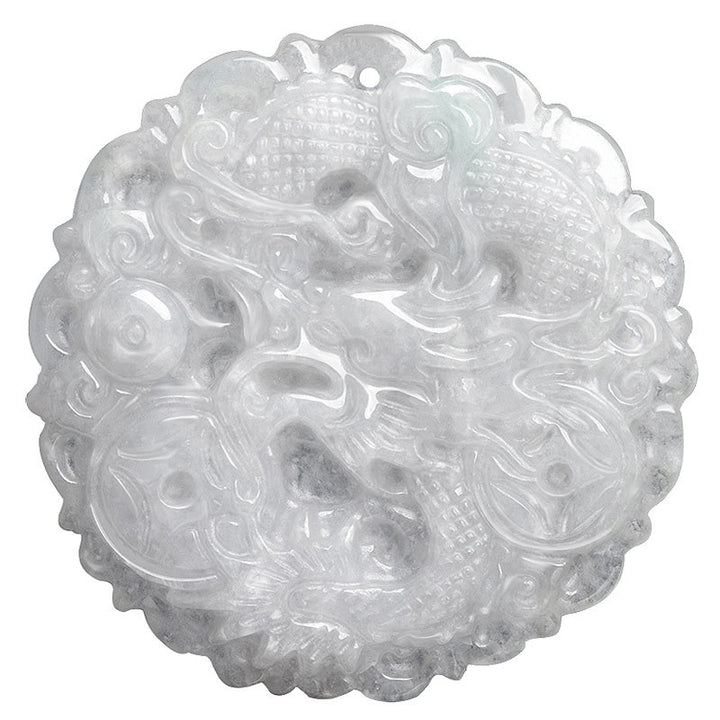 Collar de protección de dragón de jade blanco con Buddha Stones, colgante de cadena - image 8