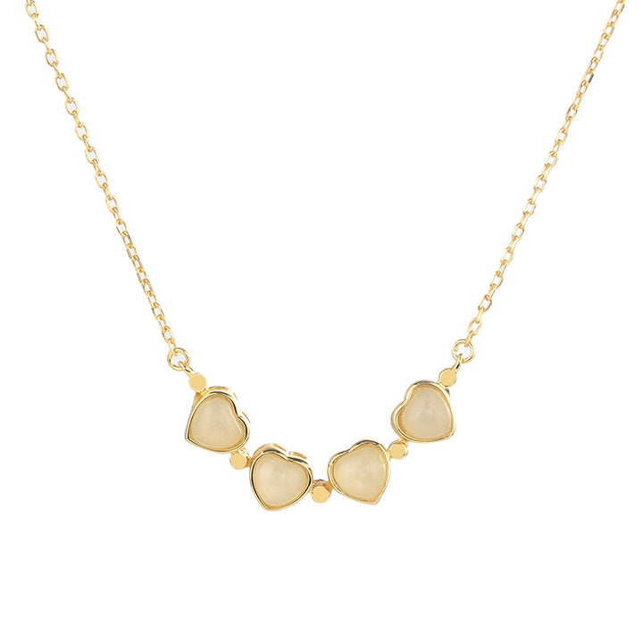 Colgante de plata de ley 925 con Buddha Stones , trébol de cuatro hojas, jade blanco, ágata roja, colgante de abundancia