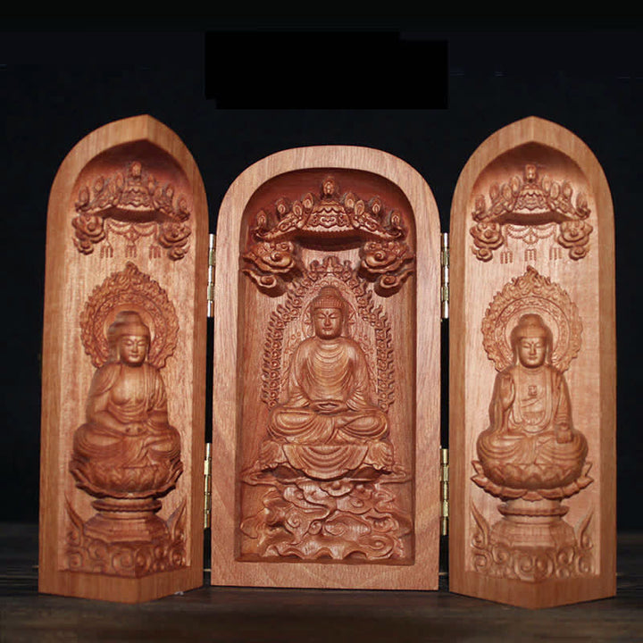 Avalokitesvara Kwan Yin Buda Cerezo Madera Compasión Decoración del Hogar Altar
