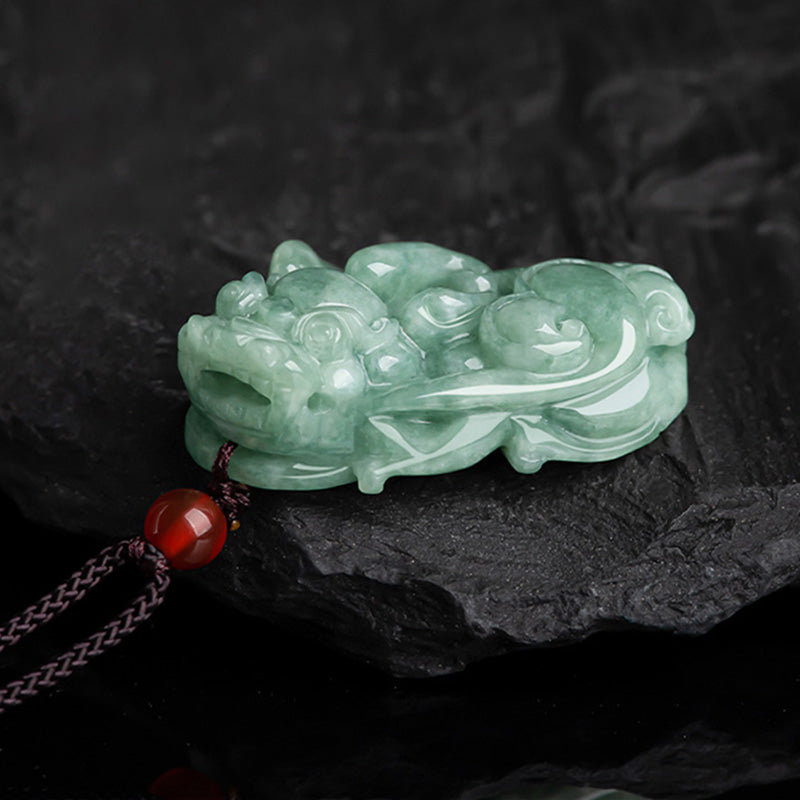 Buddha Stones Jade PiXiu Riqueza Suerte Collar Colgante - image 2