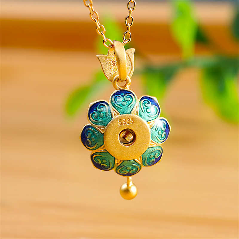 Colgante de plata de ley 925 con rueda de oración de loto del Tíbet y ágata roja - image 5