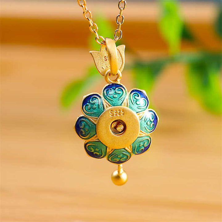 Colgante de plata de ley 925 con rueda de oración de loto del Tíbet y ágata roja - image 5