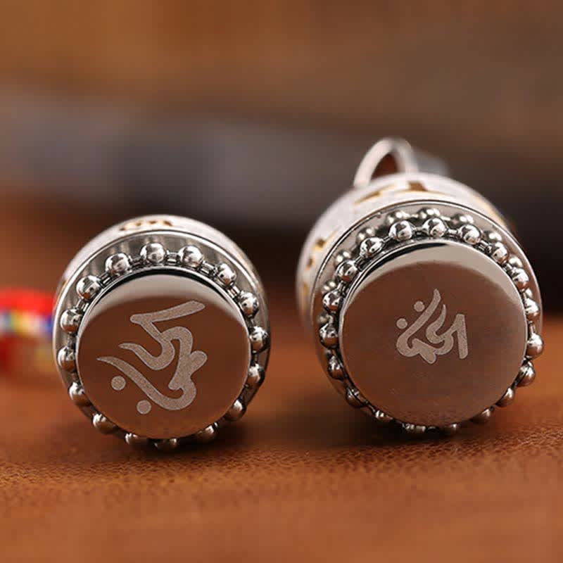 Buddha Stones Tíbet Om Mani Padme Hum Shurangama Mantra Titanio Acero Sabiduría Amuleto Collar Colgante - image 27