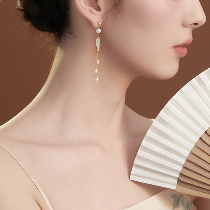 Pendientes colgantes curativos con perlas de piedra Shoushan, postes de plata de ley 925 con Buddha Stones