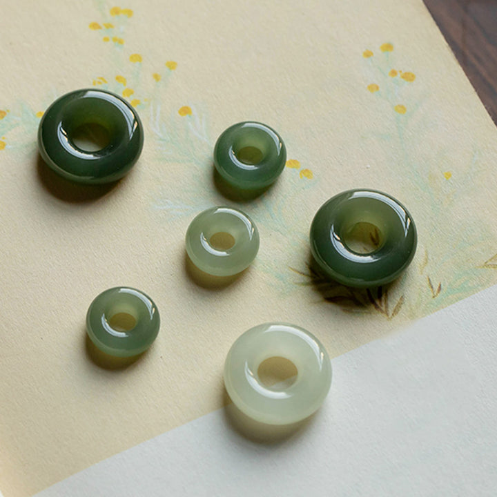 Buddha Stones Natural redondo Jade paz hebilla suerte abundancia collar colgante