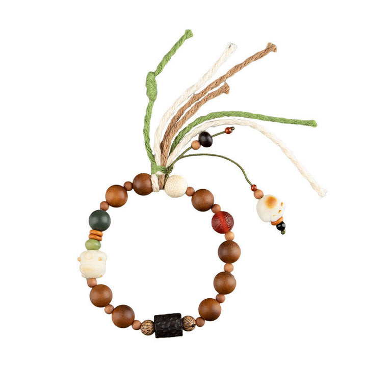 Buddha Stones, rayo, madera, semilla Bodhi, garra de gato, protección auspiciosa, pulsera con borlas - image 11
