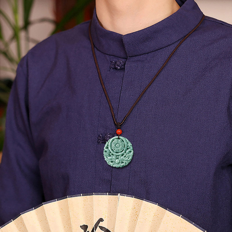 Collar con colgante de cadena con Buddha Stones, dragón, Jade, Yin Yang, equilibrio - image 3