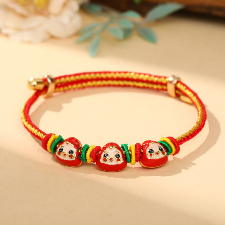 Pulsera hecha a mano para niños y adultos con diseño de Zongzi de cuerda colorida con Buddha Stones