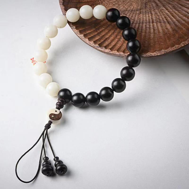 Pulsera de protección YinYang de ébano con Buddha Stones , decoración