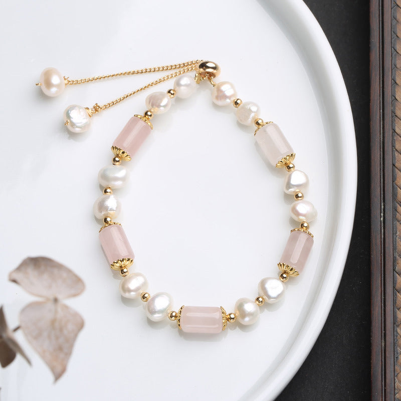 Pulsera de la Suerte con Cuentas de Cristal Rosa y Perla de Aventurina Verde con Buddha Stones