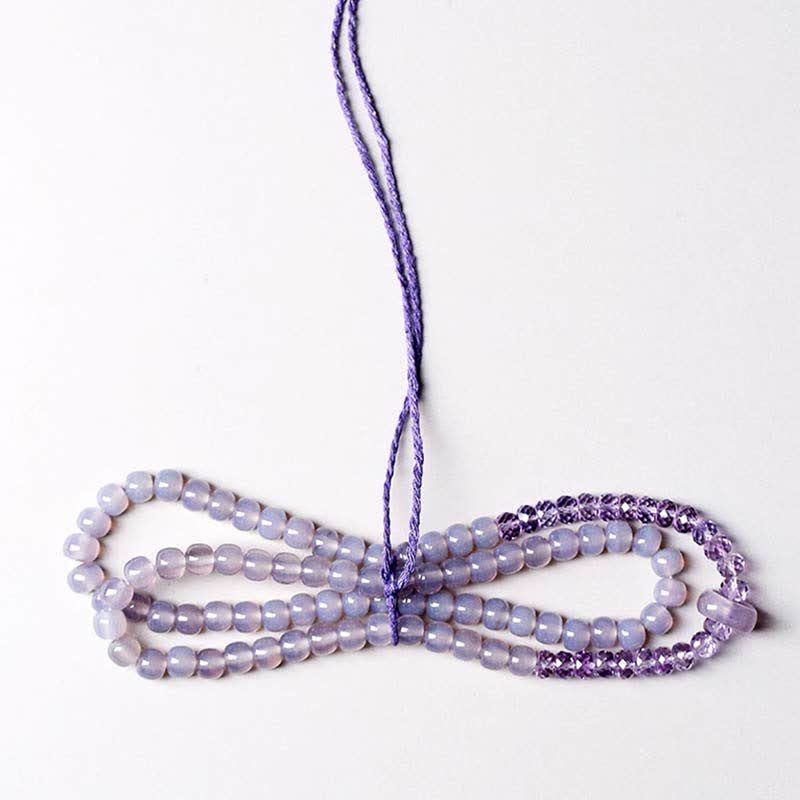 Pulsera curativa de meditación de cristal de amatista natural