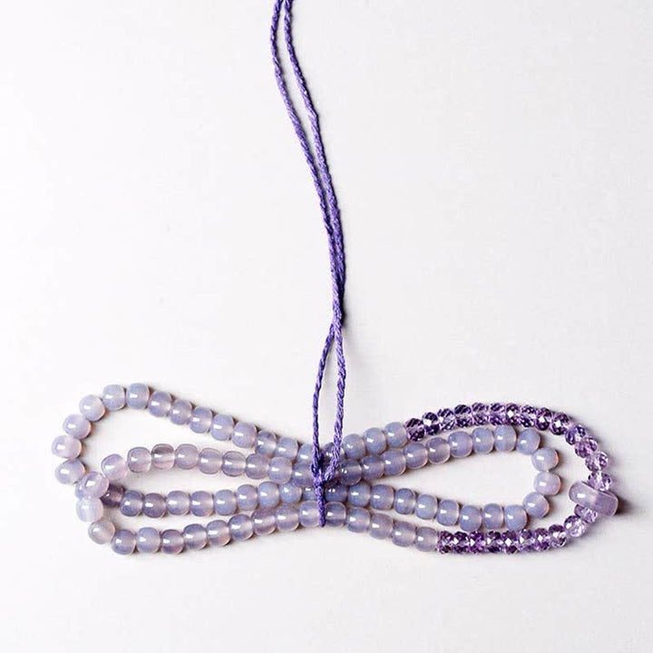 Pulsera curativa de meditación de cristal de amatista natural