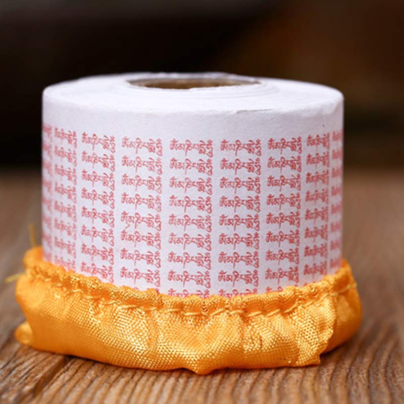 Rueda de oración tibetana, seis palabras verdaderas, decoración de meditación de cobre