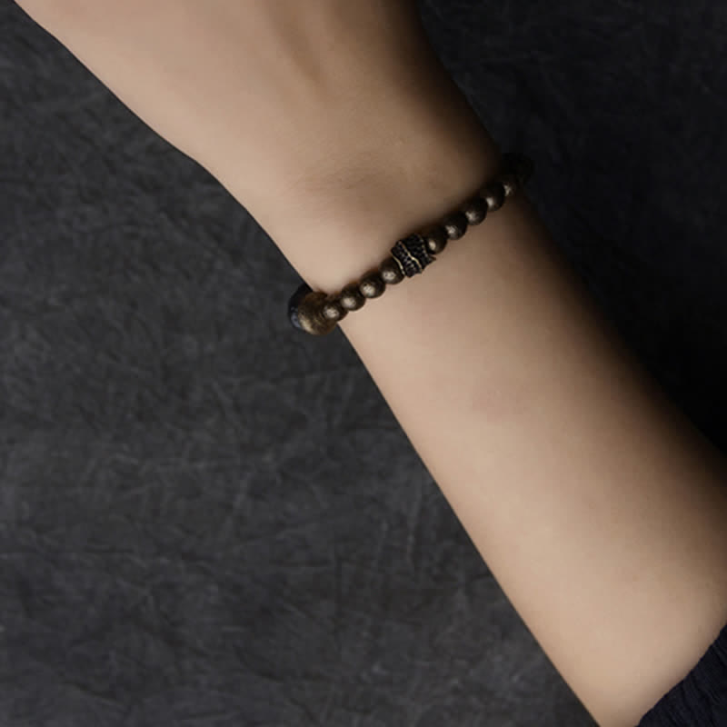 Brazalete de pulsera de equilibrio de cobre de piedra de roca de lava