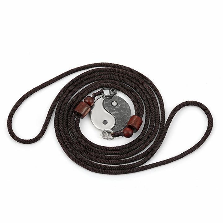 Collar con colgante de armonía Yin Yang de plata de ley 990 con Buddha Stones - image 14