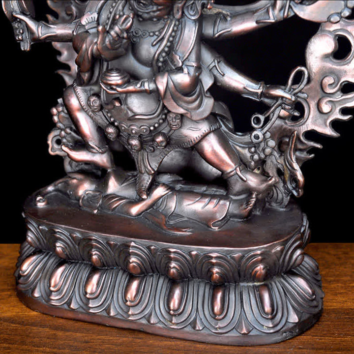 Estatuilla de Bodhisattva Mahakala del Tíbet, decoración de estatua de cobre de compasión