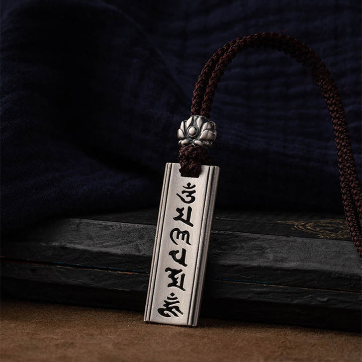 Colgante de plata de ley 999 con Buddha Stones Om Mani Padme Hum grabado Lotus Wisdom - image 6