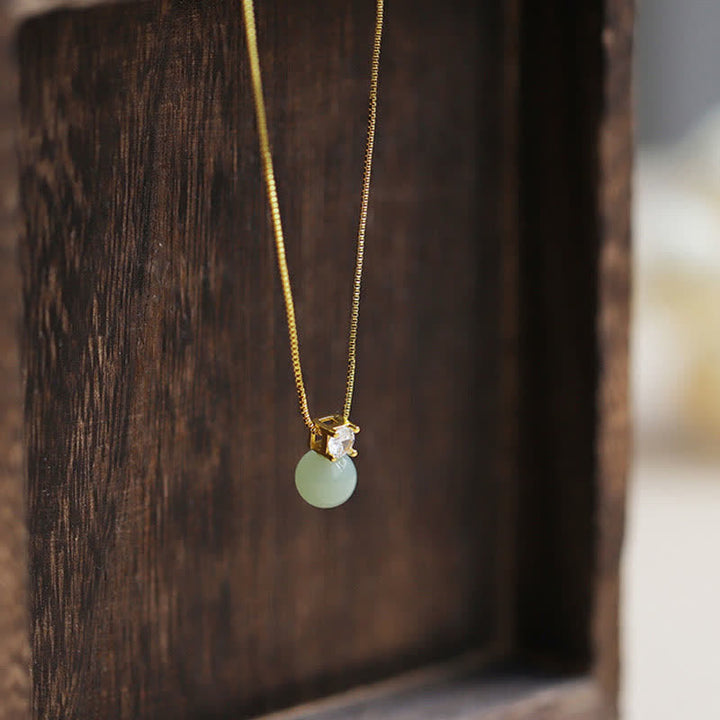 Colgante de collar de cadena de prosperidad de jade con cuentas de la suerte de Buddha Stones