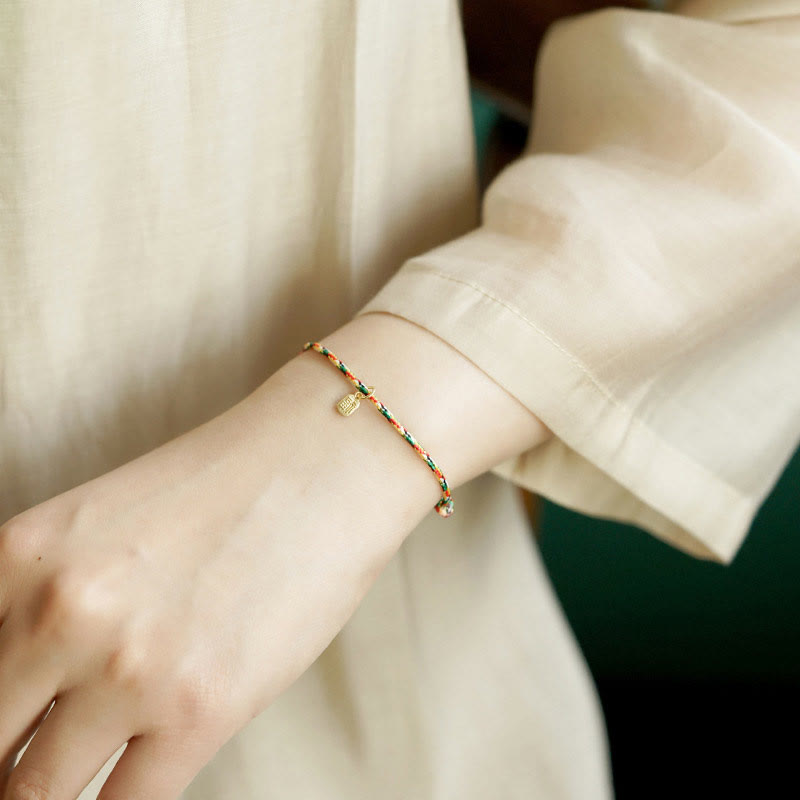 Buddha Stones auspicioso personaje Fu paz y alegría suerte pulsera multicolor hecha a mano para niños y adultos