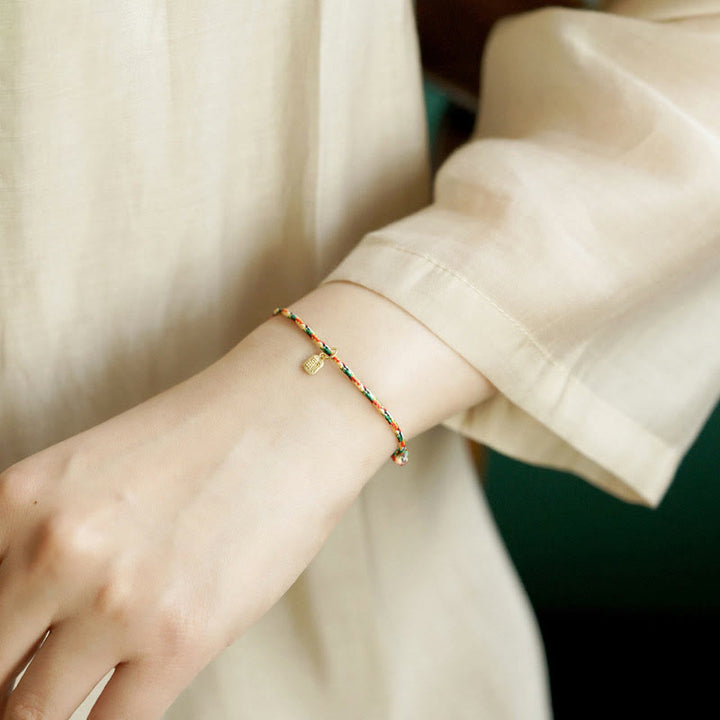 Buddha Stones auspicioso personaje Fu paz y alegría suerte pulsera multicolor hecha a mano para niños y adultos