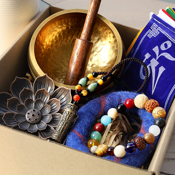 Paquete de regalo de meditación con Buddha Stones tibetana que crea una conexión espiritual más profunda