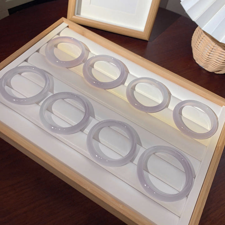 Brazalete de protección calmante de jade púrpura natural con Buddha Stones