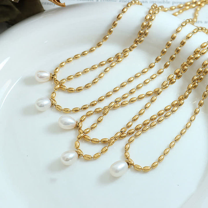 Colgante de collar de paz con cuentas de perlas