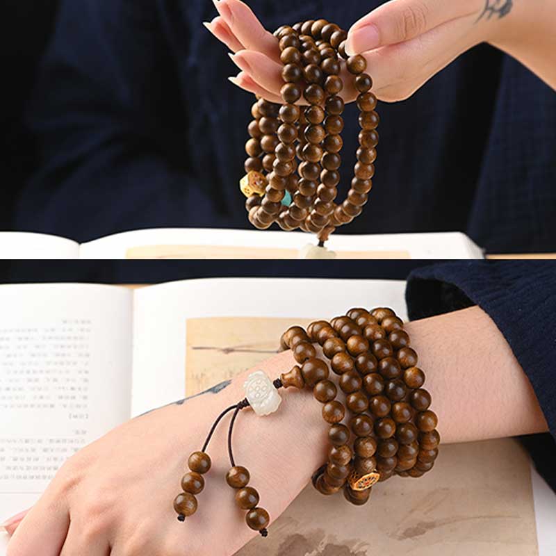 Pulsera Calma de Protección de Palosanto Tibetano Mala